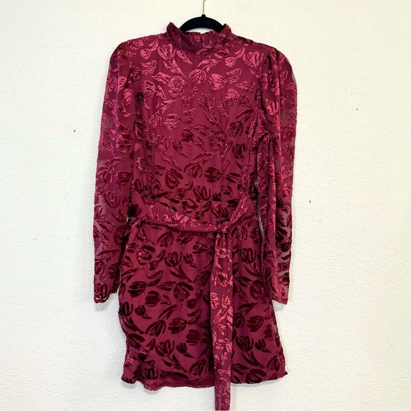 NEW - Floral Burnout Mini Dress - Picture 3 of 10